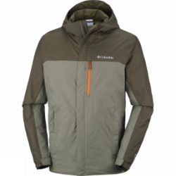 Columbia Mens Pouring Adventure Jacket Cypress / Peatmoss